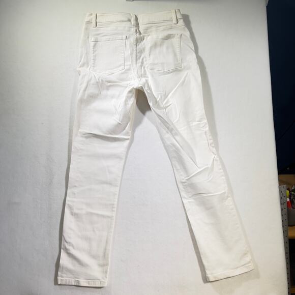 L.L. Bean Stretch Jeans Woman's 12 Classic Fit Upstretched 32W White 5-Pocket - Picture 3 of 14